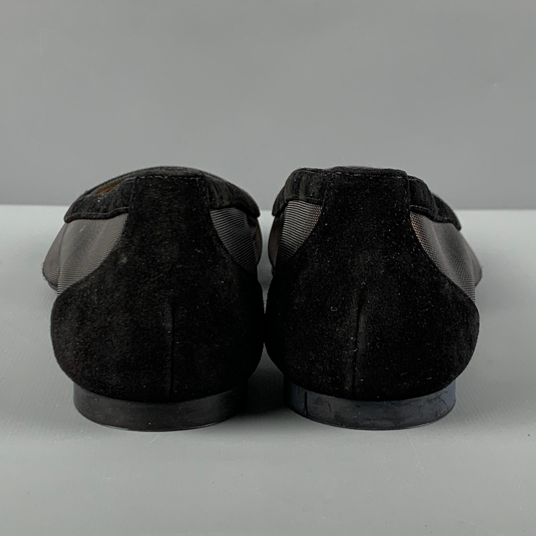 Women's CHRISTIAN LOUBOUTIN Galativi Size 7 Black Suede Pointed Toe Flats