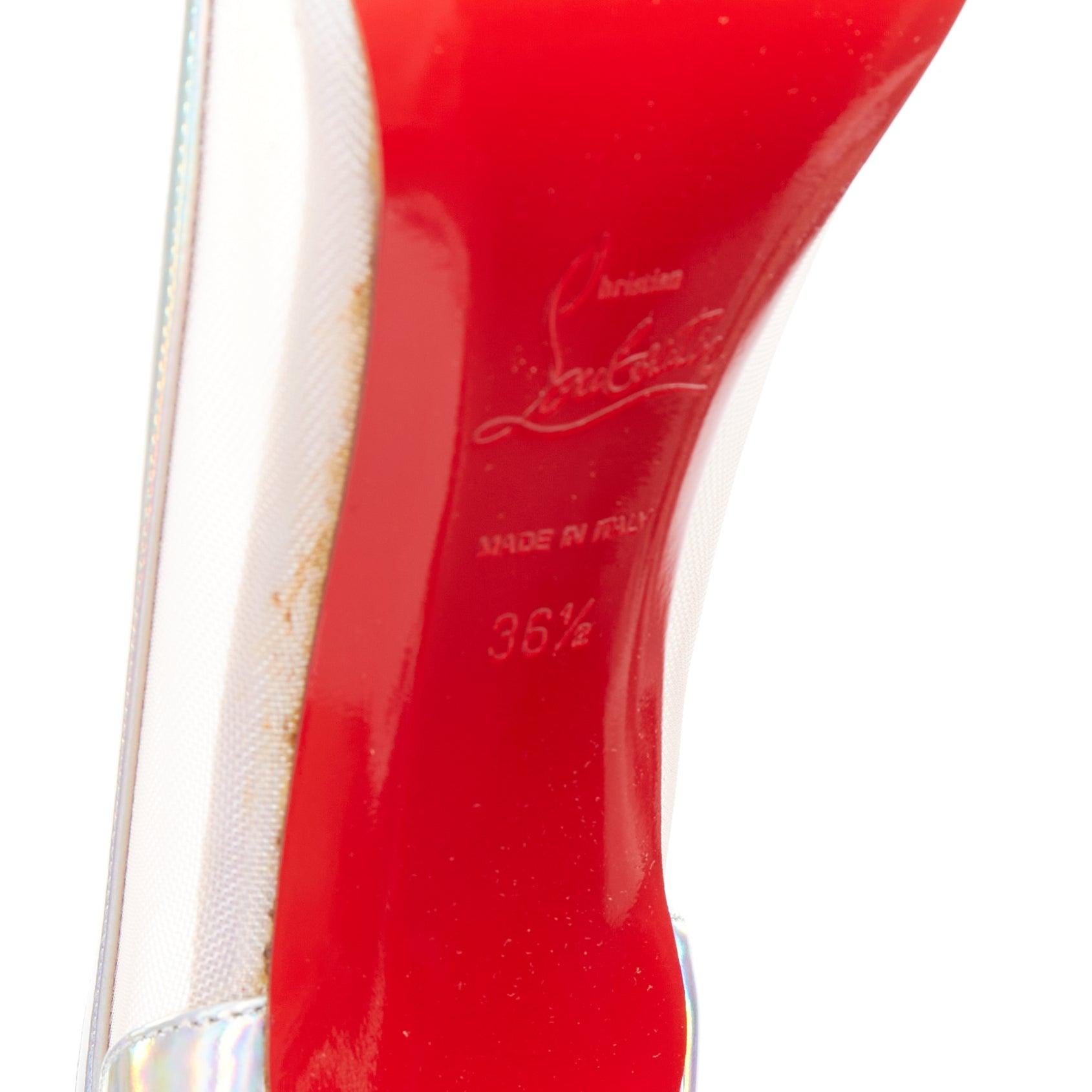 CHRISTIAN LOUBOUTIN Galavati Strass 85 schillernde Mesh-Kristall-Absätze EU36.5 im Angebot 5