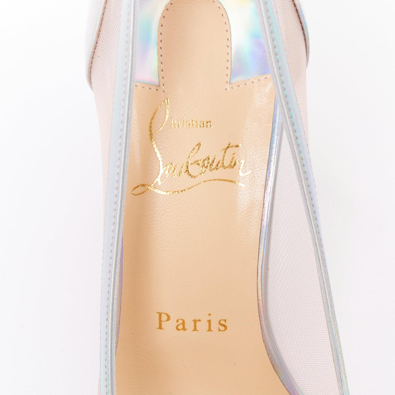 CHRISTIAN LOUBOUTIN Galavati Strass 85 schillernde Mesh-Kristall-Absätze EU36.5 im Angebot 4