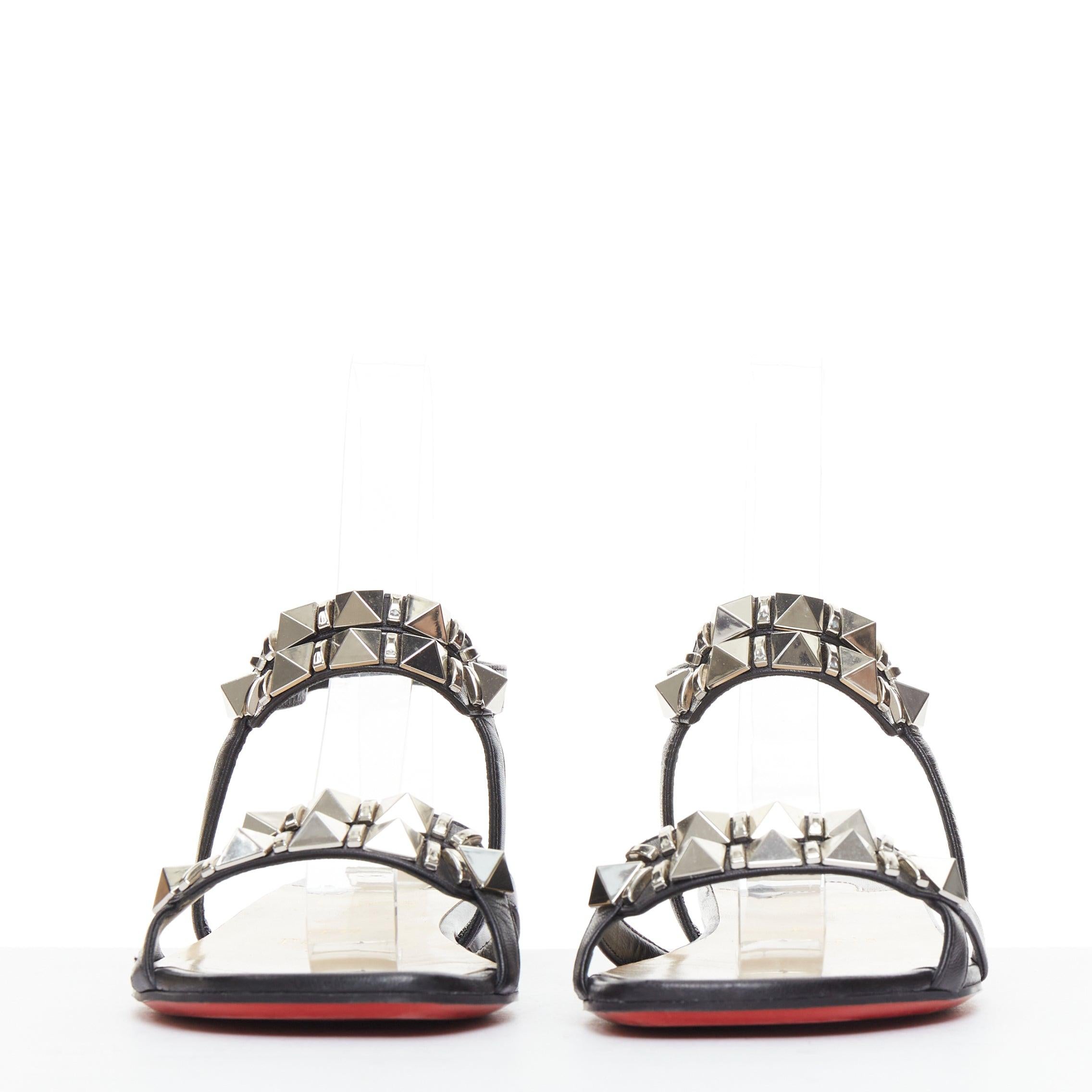 CHRISTIAN LOUBOUTIN Sandalias planas Galerietta de piel de becerro con tachuelas EU36.5 Negro en venta
