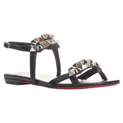 CHRISTIAN LOUBOUTIN Sandalias planas Galerietta de piel de becerro con tachuelas EU36.5