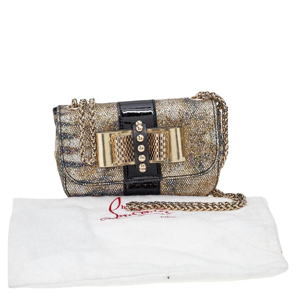 Christian Louboutin Glitter and Leather Mini Spiked Sweet Charity Crossbody Bag 6