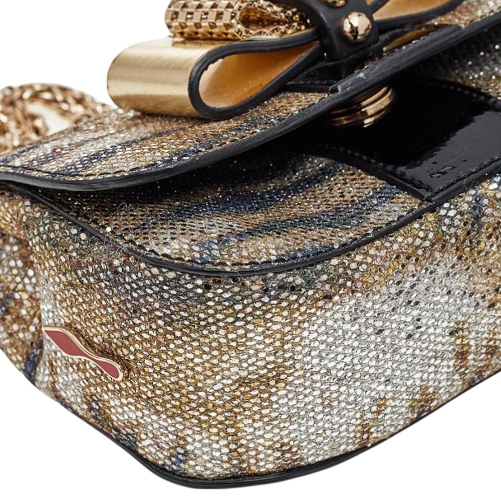 Christian Louboutin Glitter and Leather Mini Spiked Sweet Charity Crossbody Bag 2