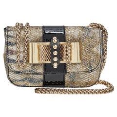Christian Louboutin Glitter and Leather Mini Spiked Sweet Charity Crossbody Bag