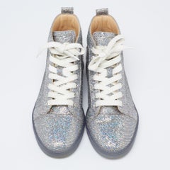 Christian Louboutin Glitter Disco Ball Rantus Orlato High Top Sneakers Size 38.5