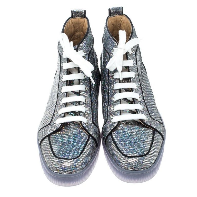 Christian Louboutin Glitter Disco Ball Rantus Orlato High Top Sneakers