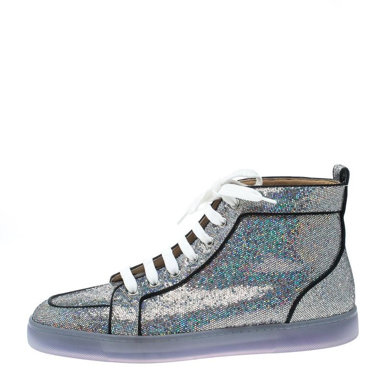 Christian Louboutin Glitter Disco Ball Rantus Orlato High Top Sneakers
