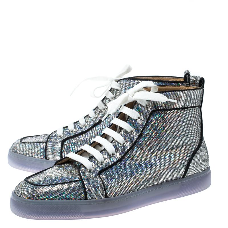 Christian Louboutin Glitter Disco Ball Rantus Orlato High Top Sneakers Size  42.5