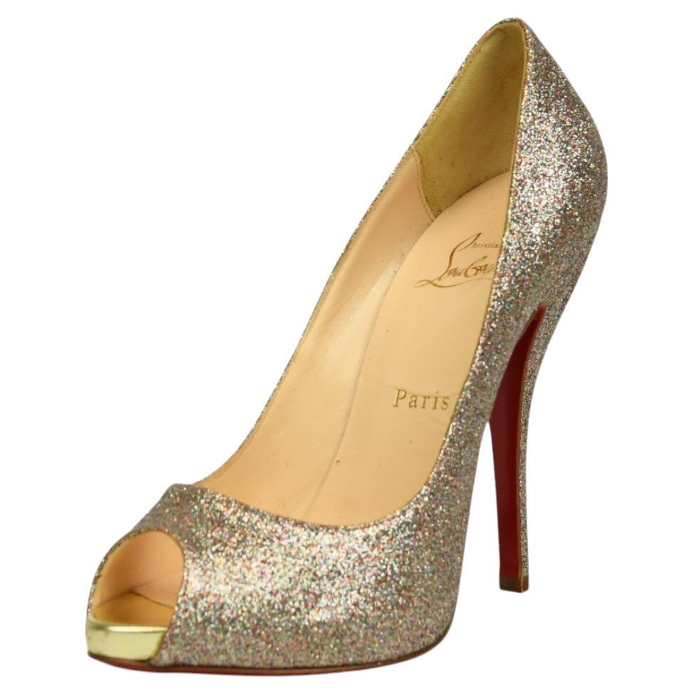 Christian Louboutin Pumps Glitter Peep Toe  Taglia 6,5 US in vendita