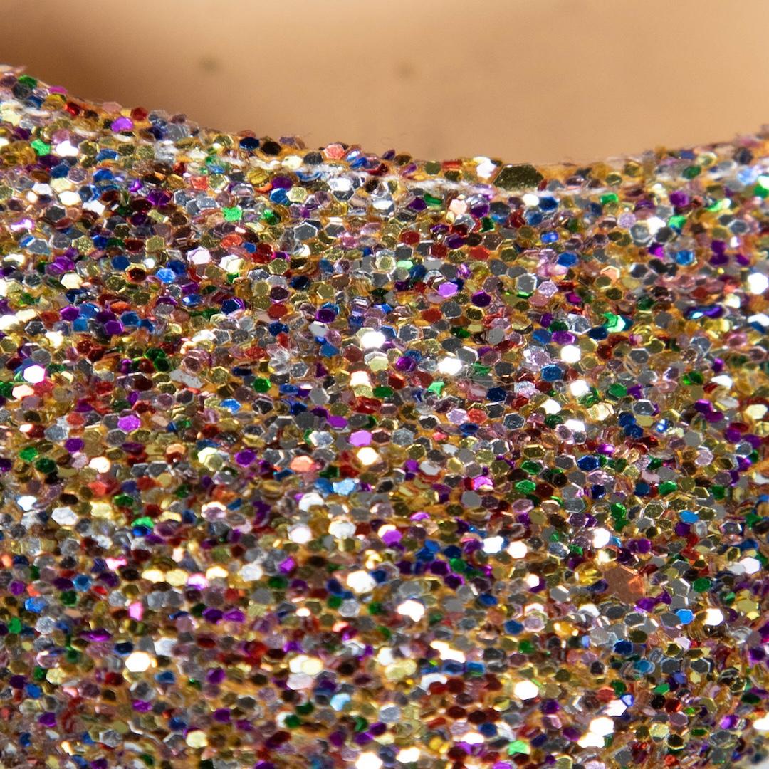 Women's Christian Louboutin Glitter Round Toe Pumps Size IT 38