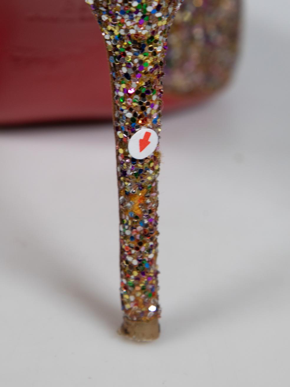 Christian Louboutin Glitter Round Toe Pumps Size IT 38 1