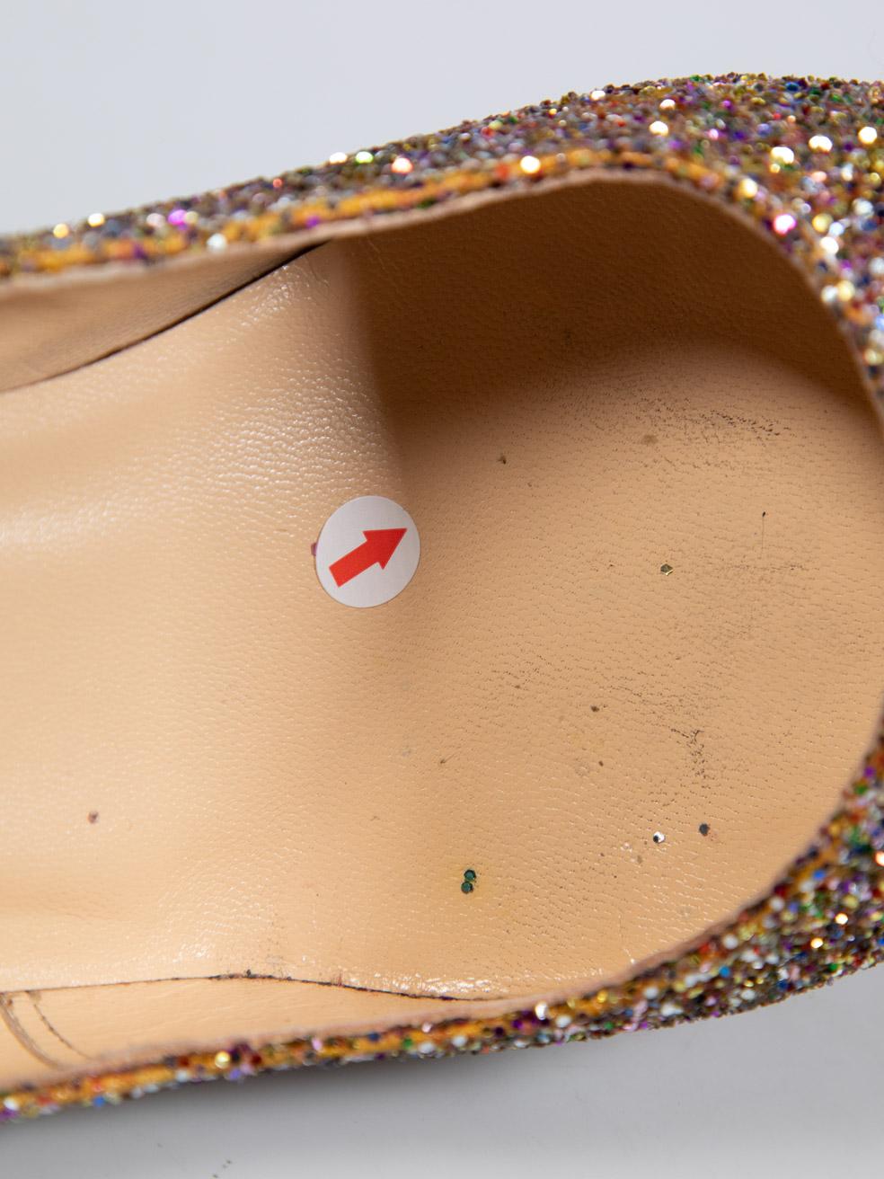 Christian Louboutin Glitter Round Toe Pumps Size IT 38 2
