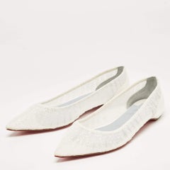 Christian Louboutin Glitter Tulle Fabric & Satin Kate Ballet Flats Size 36.5