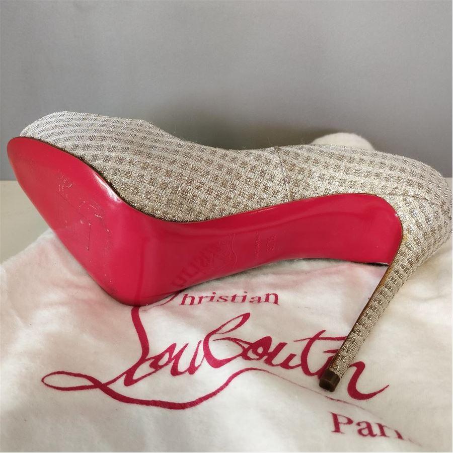 Christian Louboutin Glittered open-toe size 37 1/2 For Sale 1