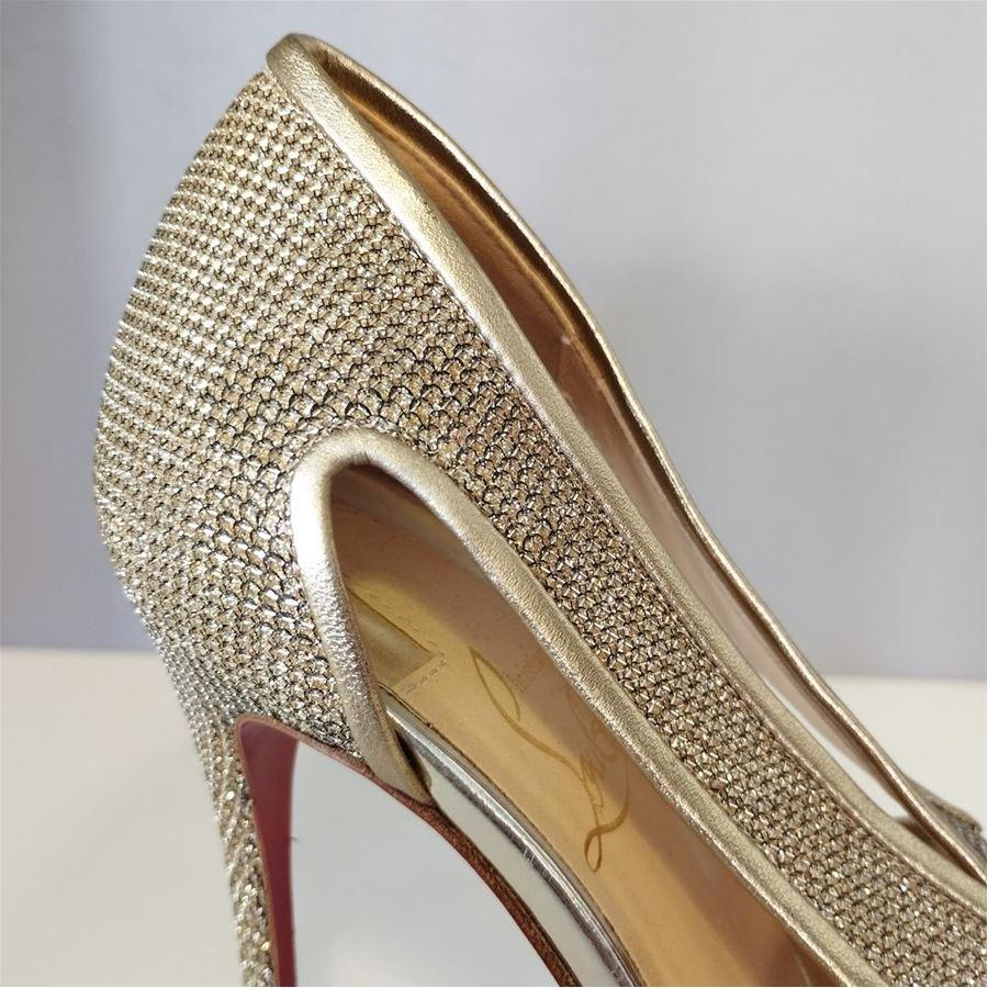 Christian Louboutin Glittered sandals size 37 1/2 In Excellent Condition For Sale In Gazzaniga (BG), IT