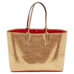 Christian Louboutin Gold Cork and Rubber East-West Cabata Tote