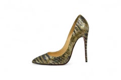 Christian Louboutin Gold Glitter Zebra Pumps  Size US 6