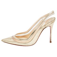 Christian Louboutin Pumps Paulina in pelle oro e PVC misura 35,5