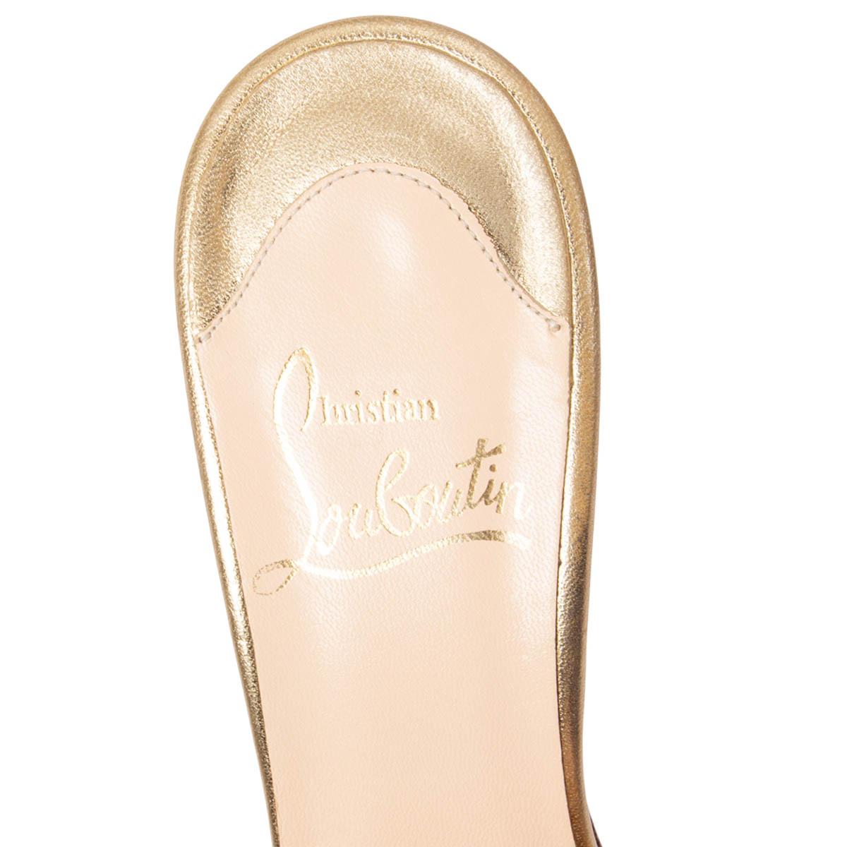 CHRISTIAN LOUBOUTIN gold leather MARILLA BRAIDED Sandals Shoes 36 2