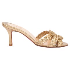 CHRISTIAN LOUBOUTIN gold leather MARILLA BRAIDED Sandals Shoes 36