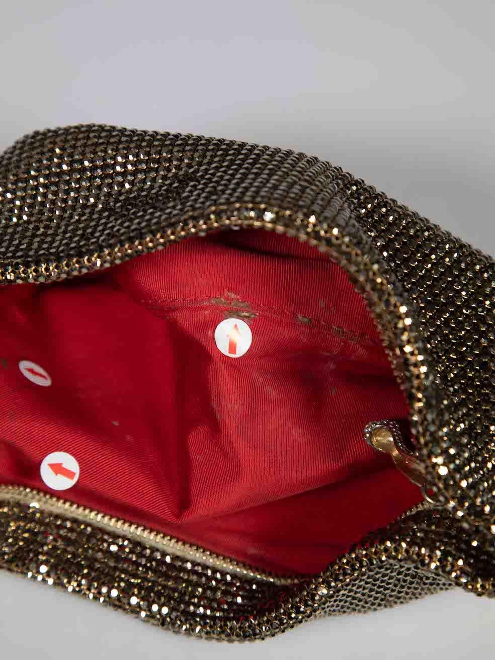 Christian Louboutin Gold Metal Glitter Maikimai Clutch Bag For Sale 3
