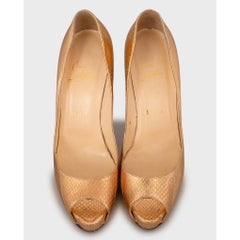 Christian Louboutin Gold Open-Toe Pumps Sz.40
