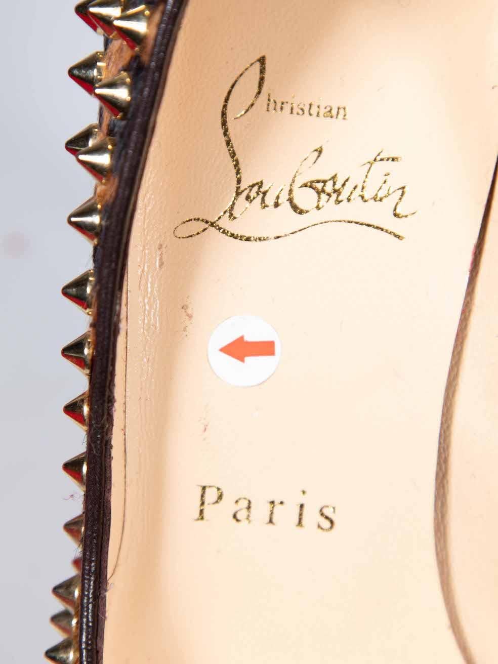 Christian Louboutin Gold Ponyhair Yolanda Stud Heels Size IT 35.5 For Sale 4