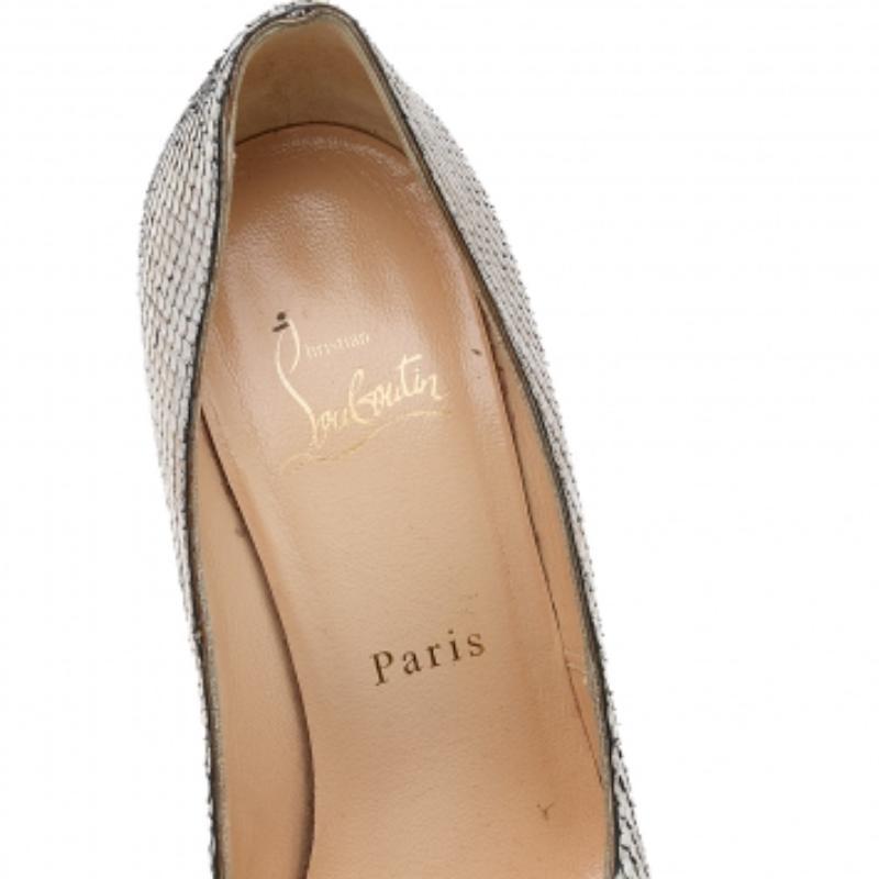 Christian Louboutin Gold Python Bianca Platform Pumps Size 36 For Sale 1