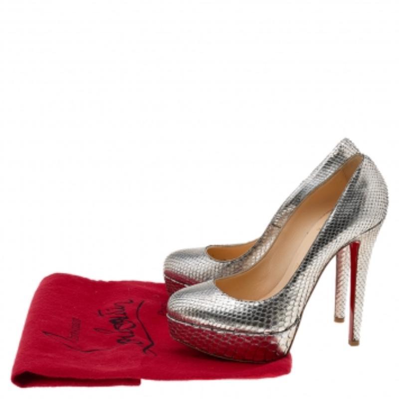 Christian Louboutin Gold Python Bianca Platform Pumps Size 36 For Sale 4