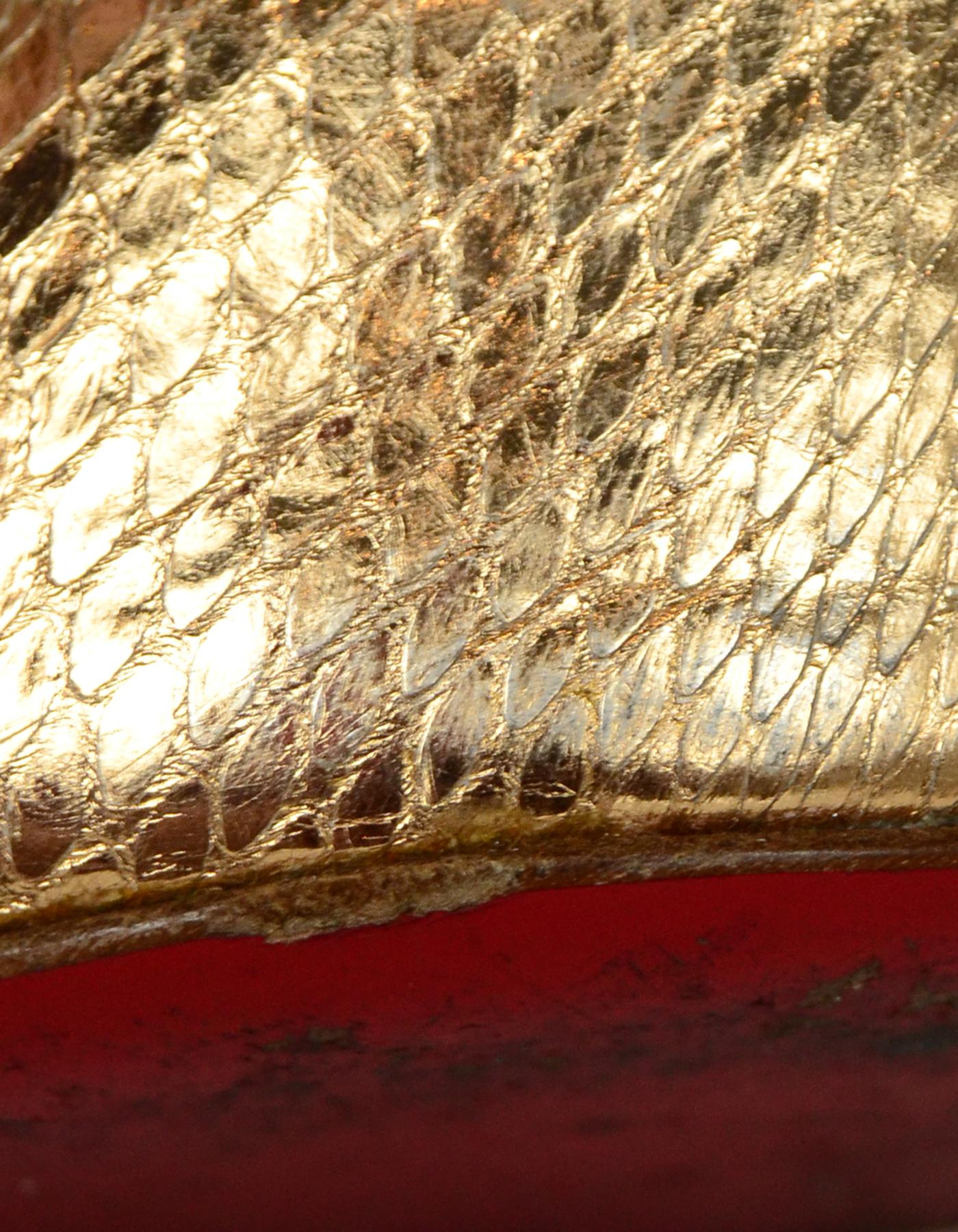 Christian Louboutin Gold Python Metal Nodo Bow Pigalle Pumps sz 38 RT. $2, 200 7