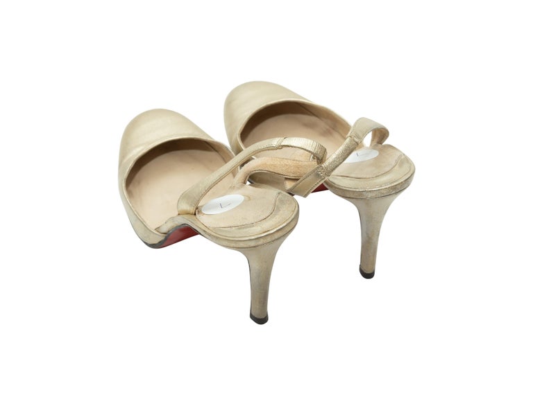 Christian Louboutin Gold RoundToe Slingback Heels at 1stDibs gold