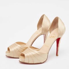 Christian Louboutin Gold Satin Armadillo Pumps Size 38.5