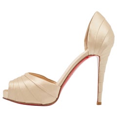 Christian Louboutin Gold Satin Armadillo Pumps Size 38.5