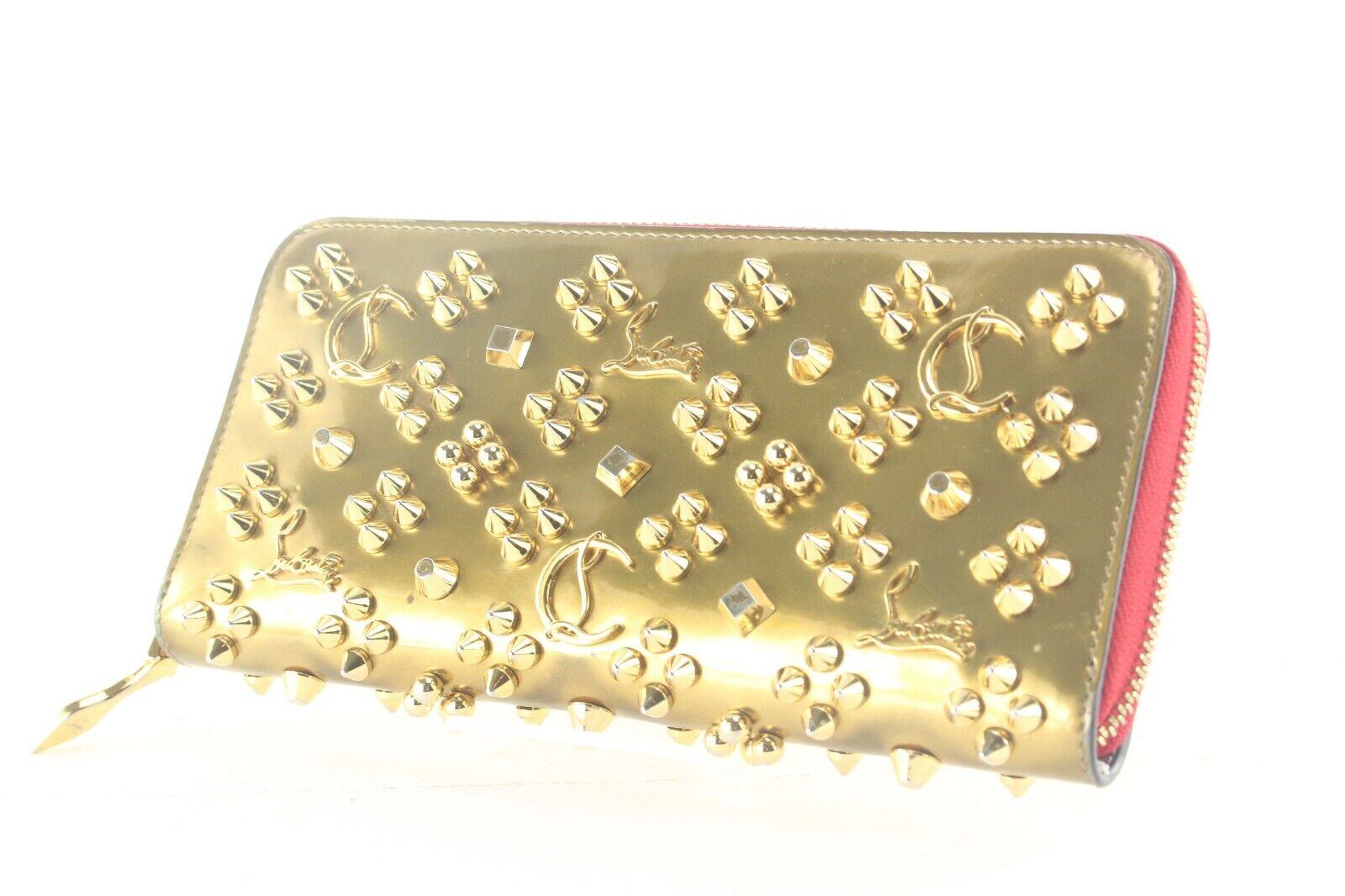 Christian Louboutin Gold Spike Stud Wallet 3CL109K 8
