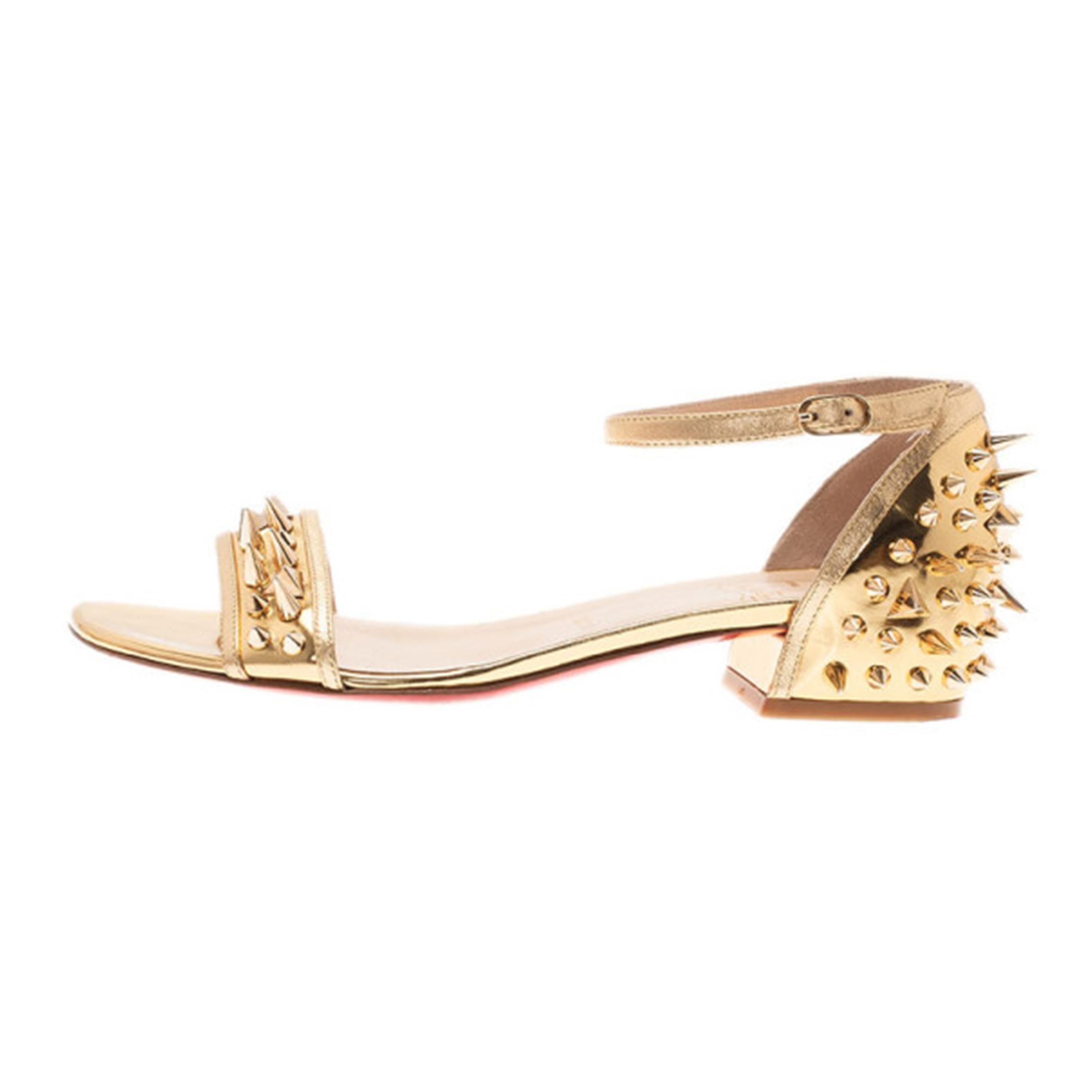 louboutin gold sandals