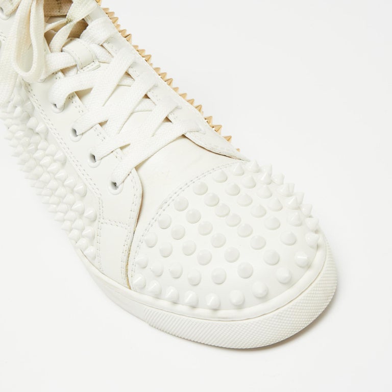 Christian Louboutin Gold/White Leather Louis Spikes High Top  display picture 3