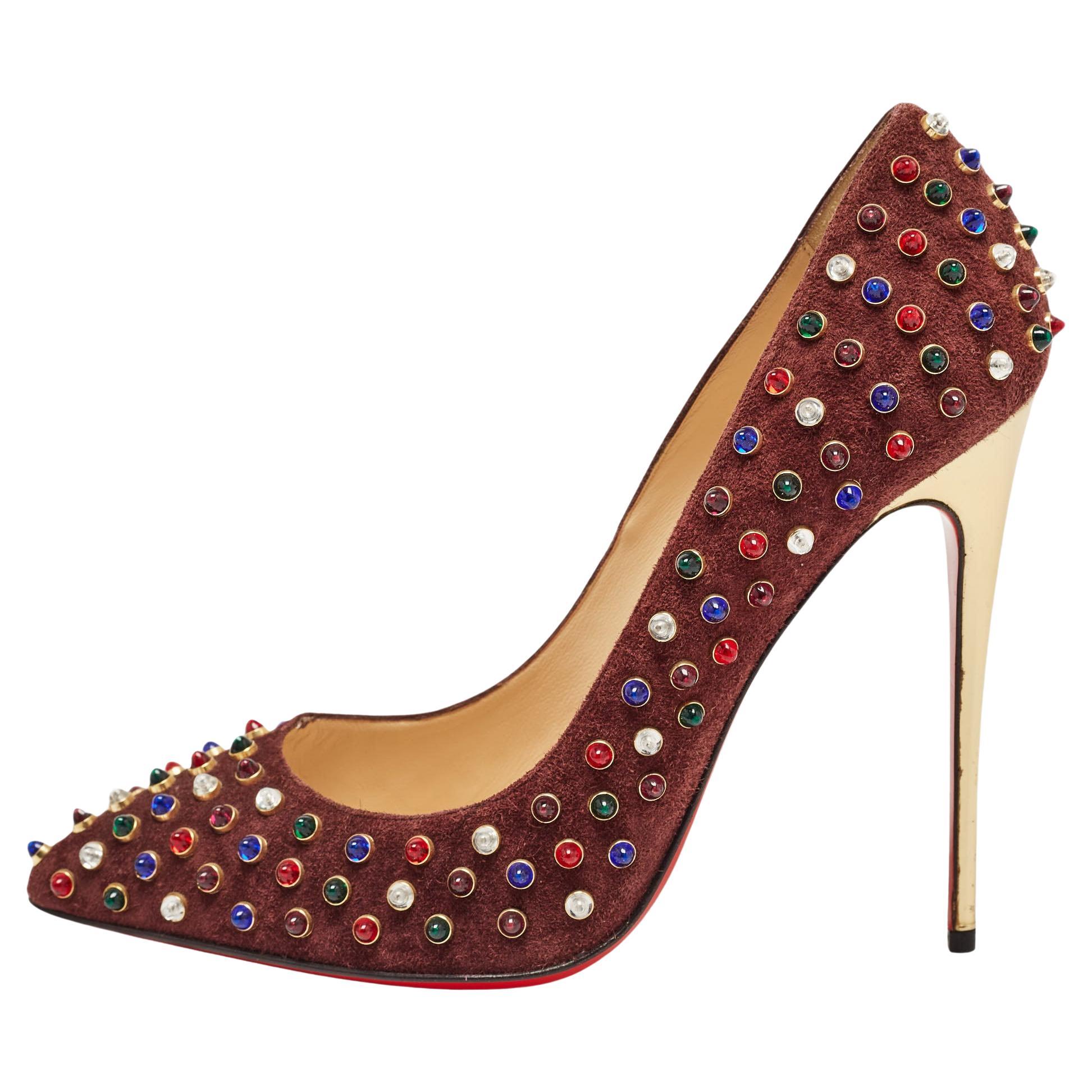 Christian Louboutin Grape Wildleder Follies Cabo Pumps Größe 41 im Angebot