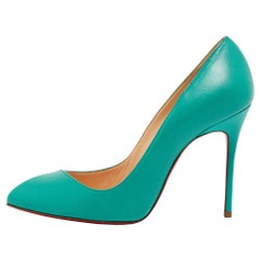 Christian Louboutin Green Leather Corneille Pumps Size 35