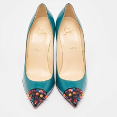 Christian Louboutin Green Leather Geo Pumps Size 41