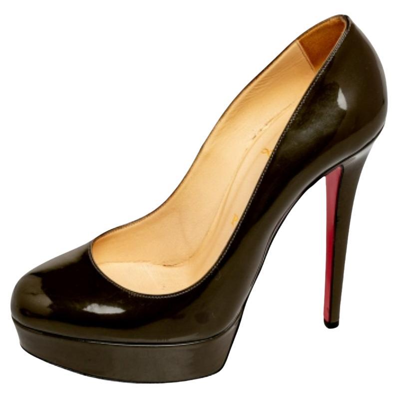 Escarpins Bianca en cuir verni vert Christian Louboutin, taille 37