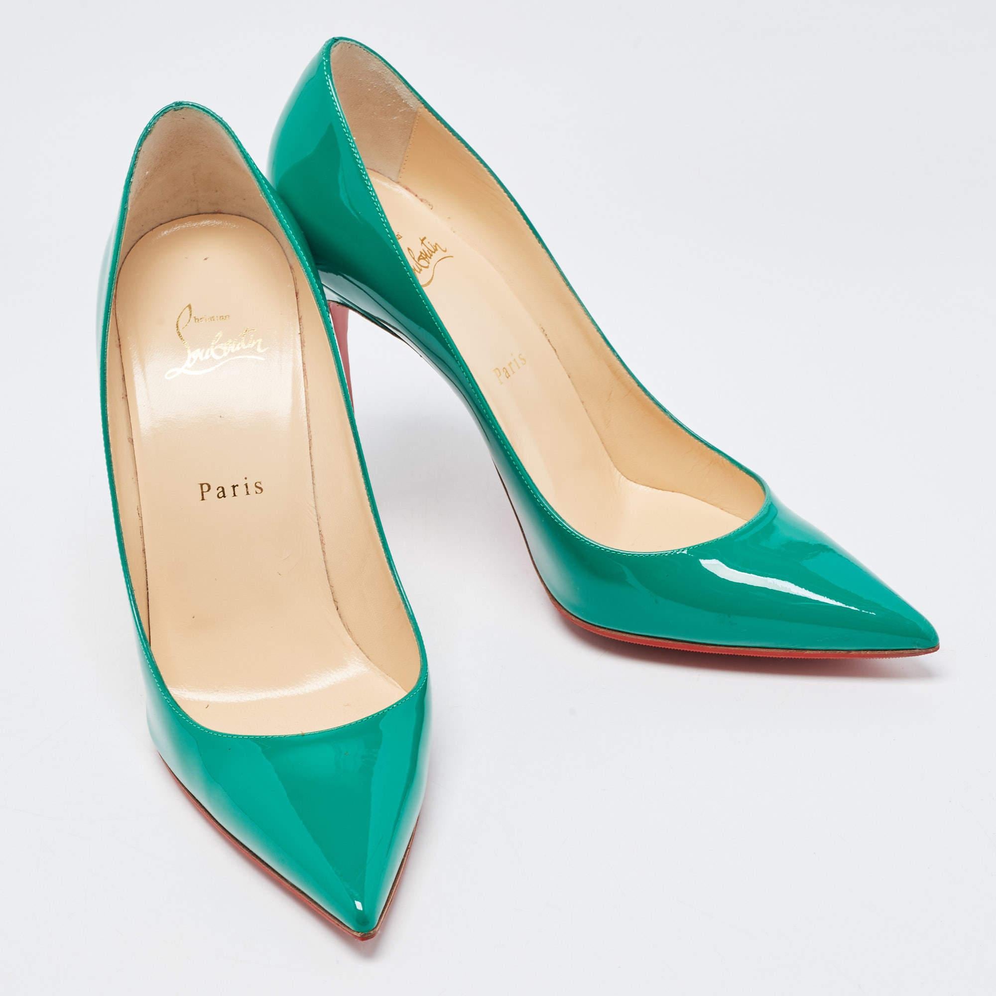 Christian Louboutin Green Patent Leather So Kate Pointed Toe Pumps Size 40 1