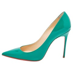 Christian Louboutin Green Patent Leather So Kate Pointed Toe Pumps Size 40