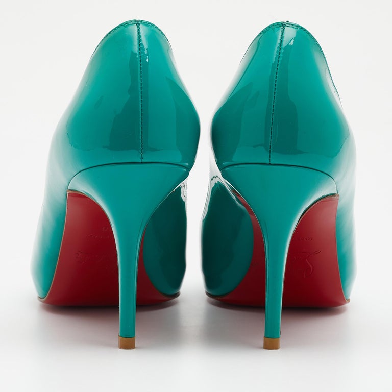 Christian Louboutin Green Patent Leather Very Prive Platform Pumps Size
