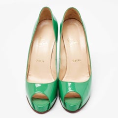 Christian Louboutin Green Patent Leather Very Prive Pumps Size 41