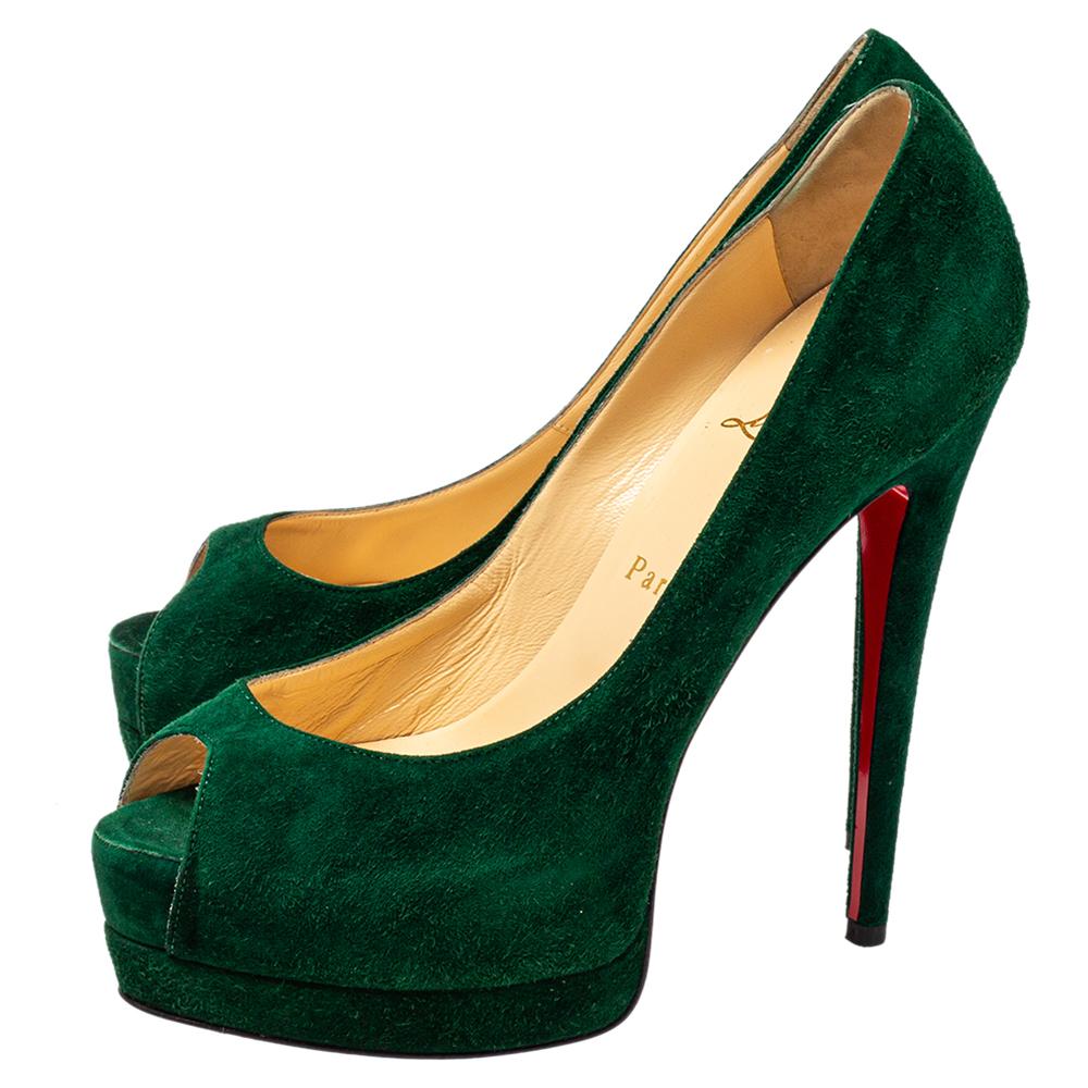 louboutin heels green