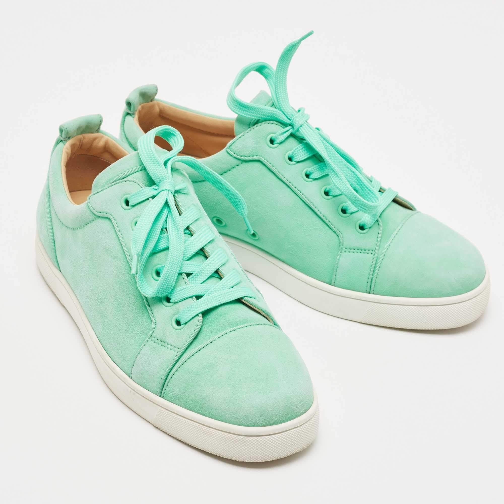 Christian Louboutin green Suede Rantulow Low Top Sneakers For Sale 1