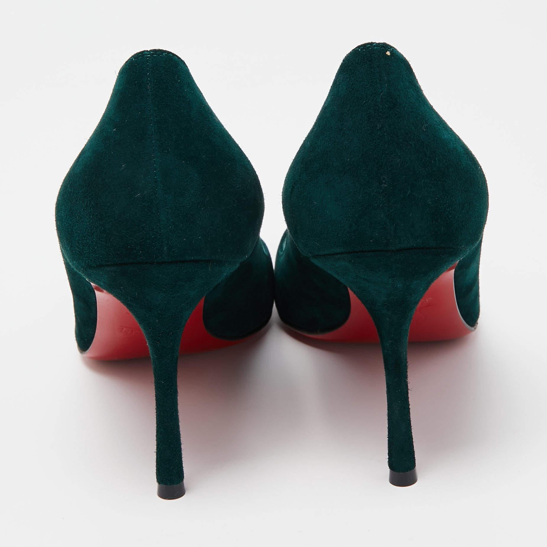Christian Louboutin Green Suede Ron Ron Pumps Size 40 4