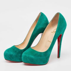 Christian Louboutin Green Suede Simple Pumps Size 37