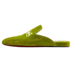 Christian Louboutin Green Velvet Coolito Mules Size 40