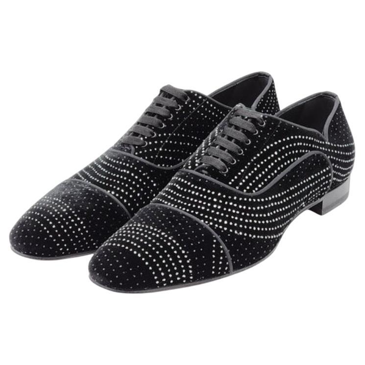 Christian Louboutin Greggyrocks Studded Oxfords Velvet in Black For Sale